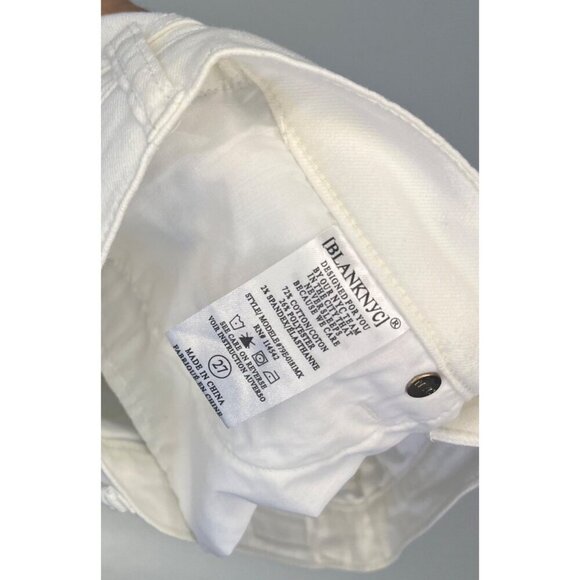 Blank NYC Denim Skirt Raw Hem White Size 27 Mini Skirt The Great White Mini - Picture 5 of 7